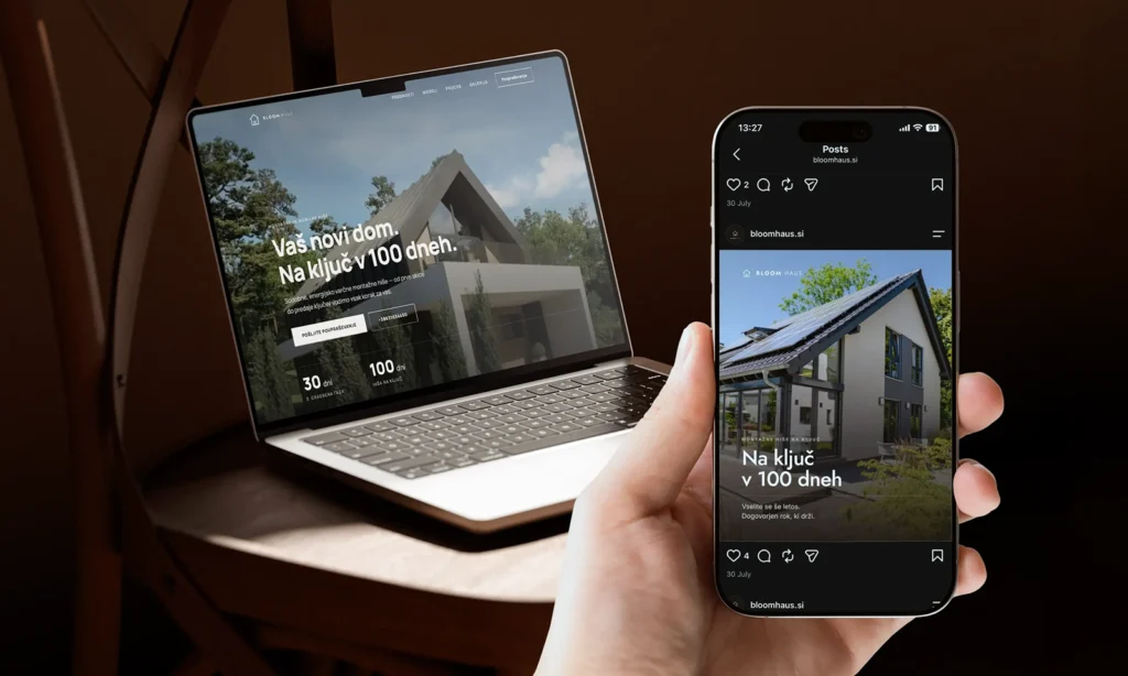Naročnik Bloom Haus izdelava spletne strani, logotip in meta oglaševanje